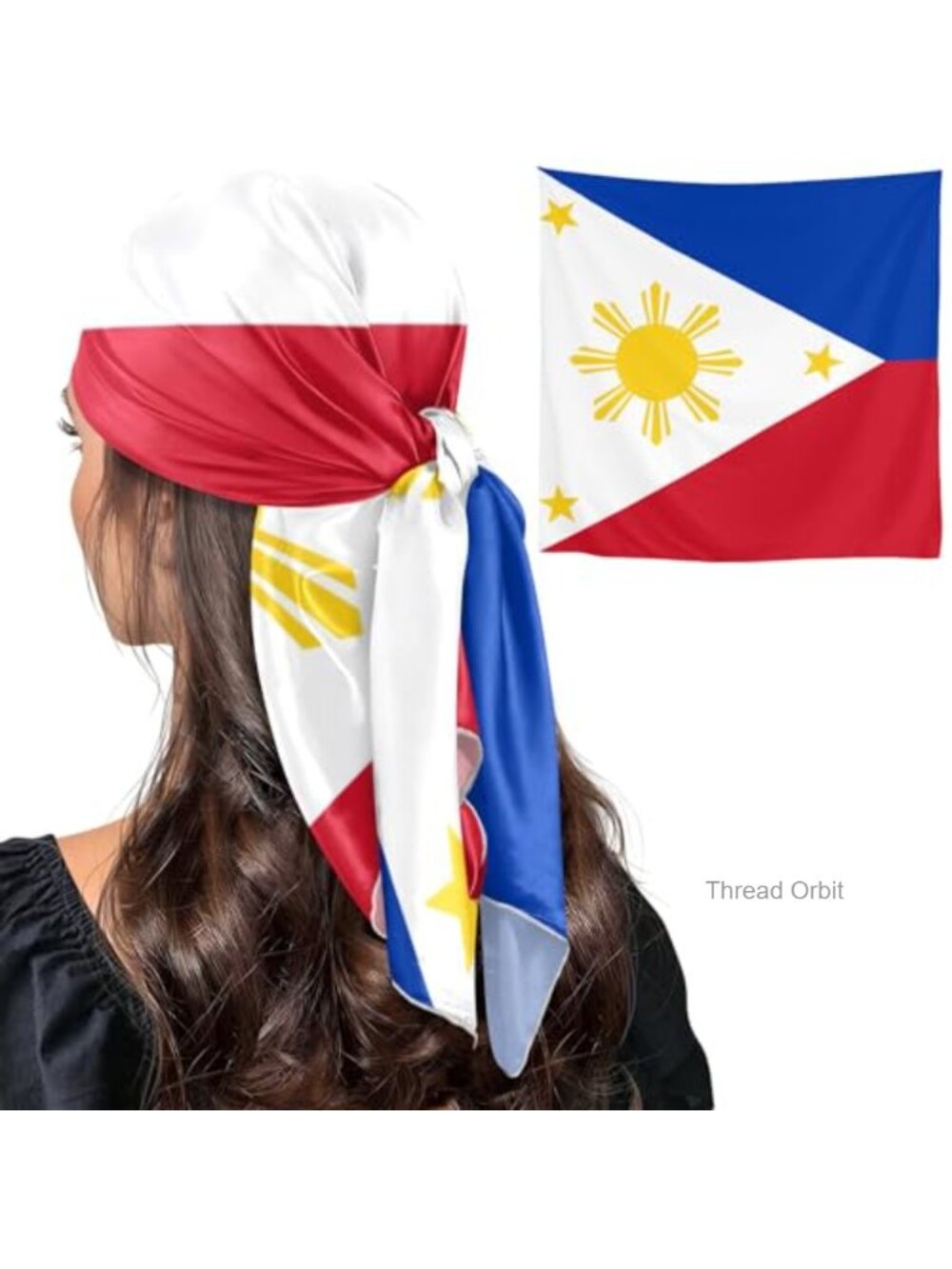 Women 35in Square Scarf Polyester Silky Head Hair Neck Bandana